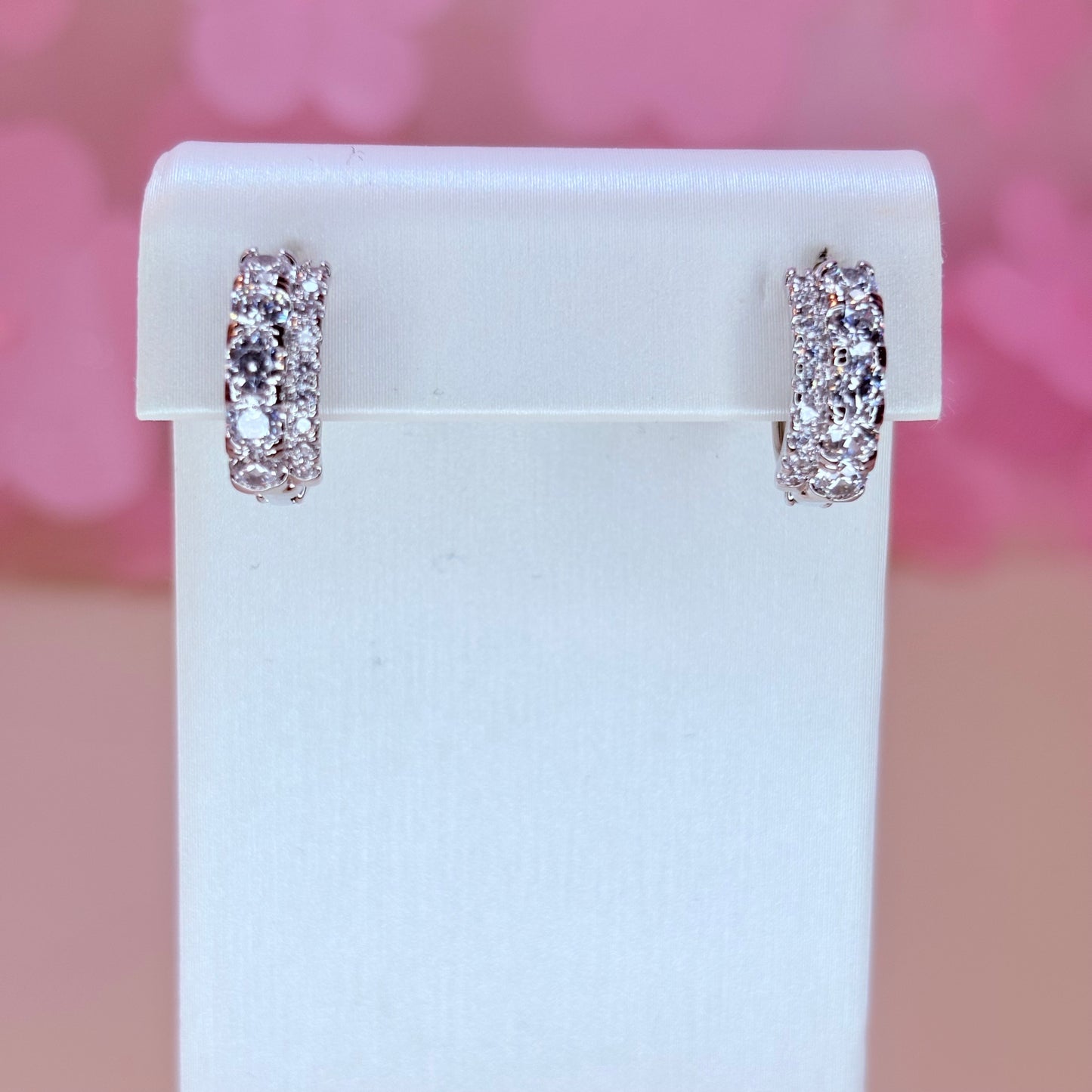 silver embellished hoop earrings