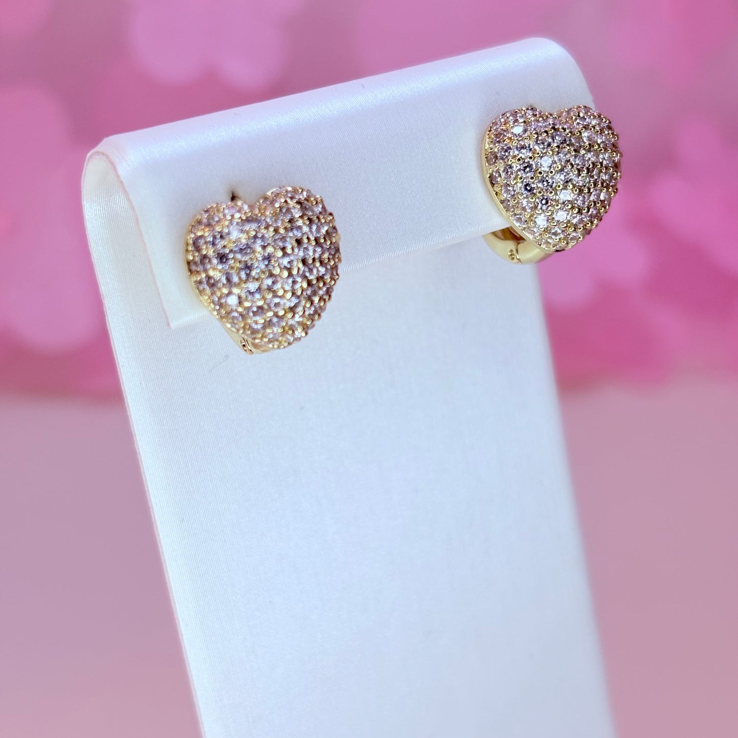 embellished puffy heart earrings