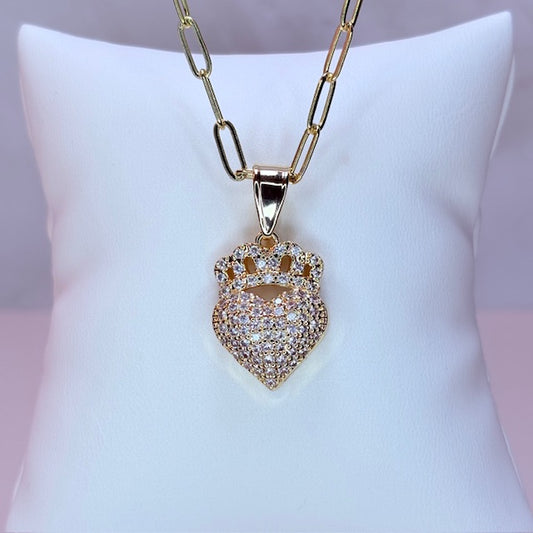 bling queen heart necklace