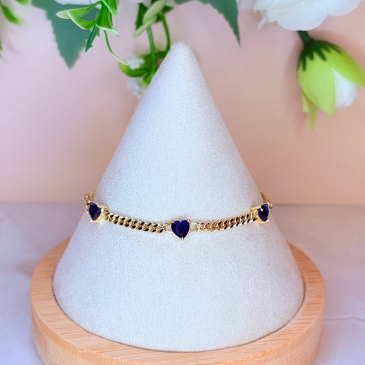 blue heart dainty bracelet