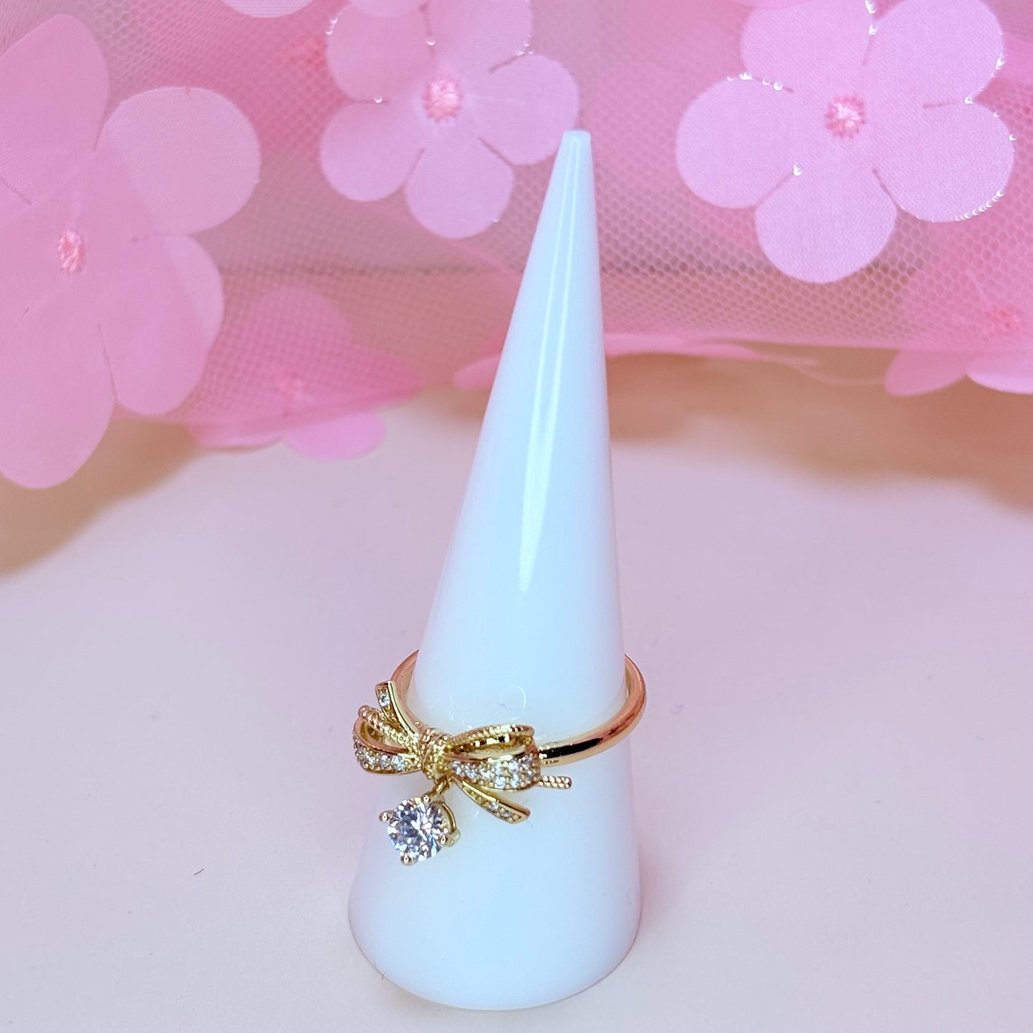 bow babe sparkle ring