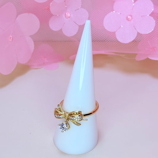 bow babe sparkle ring