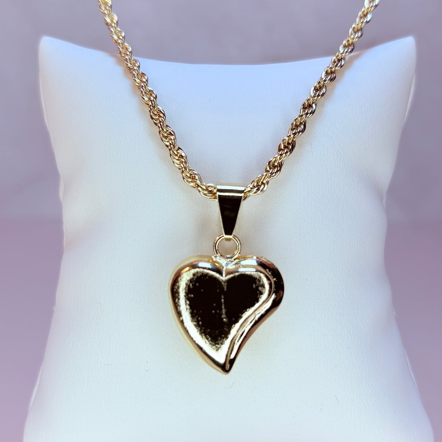 brushed gold heart necklace