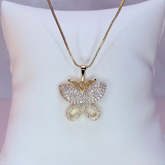 bubble wings butterfly necklace