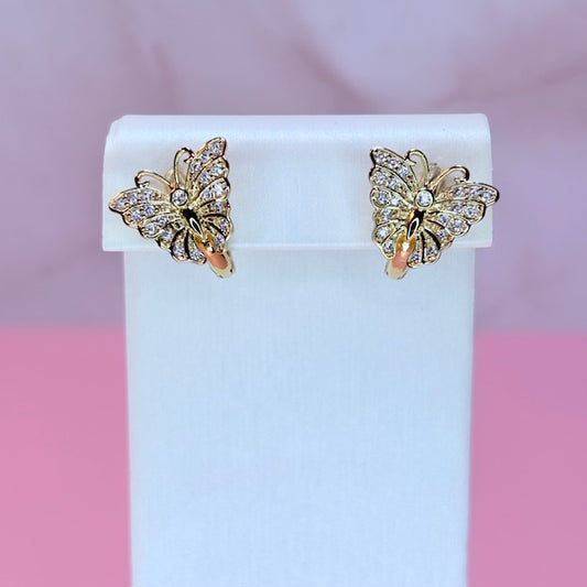 butterfly bloom huggie earrings