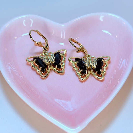 black butterfly earrings