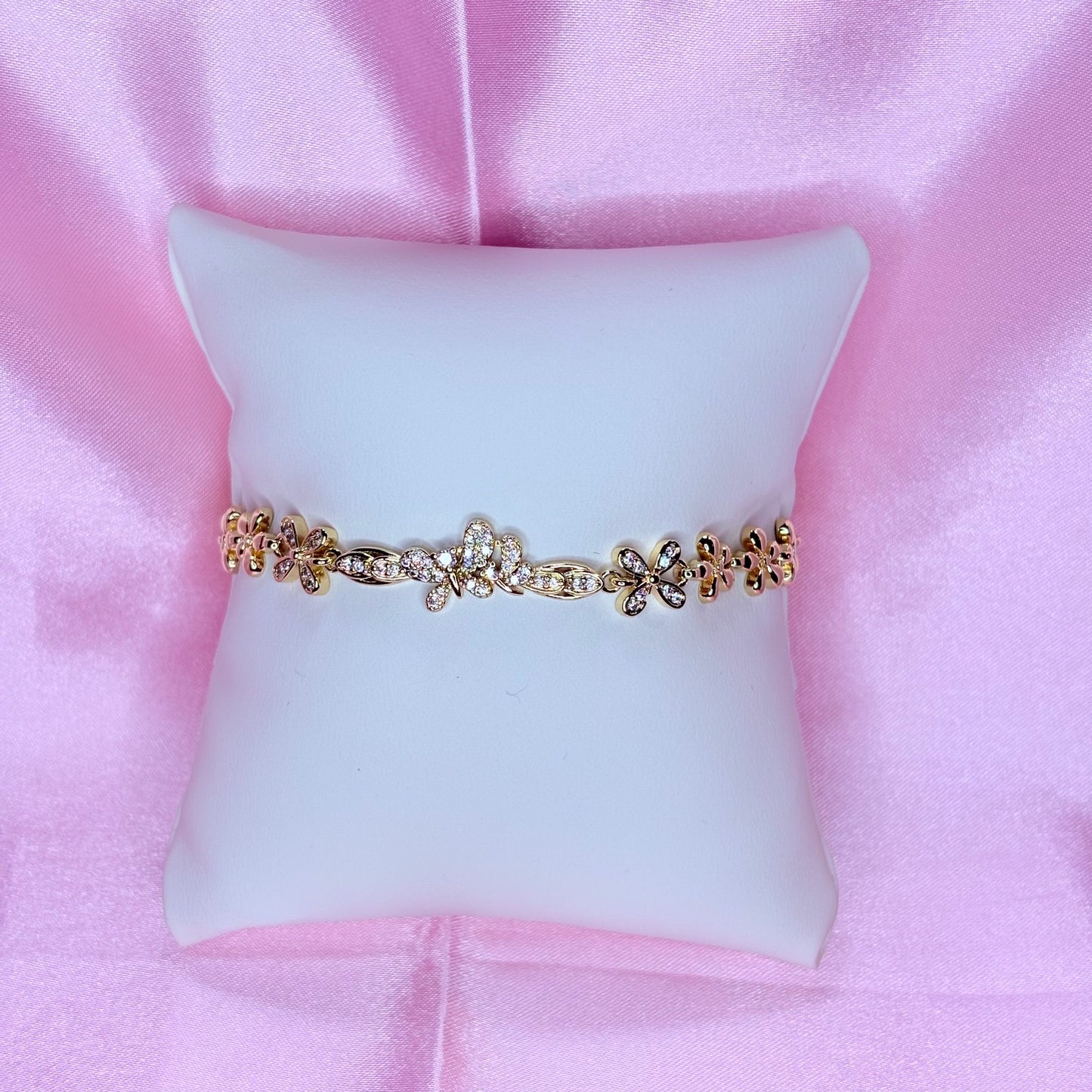 butterfly flower bracelet