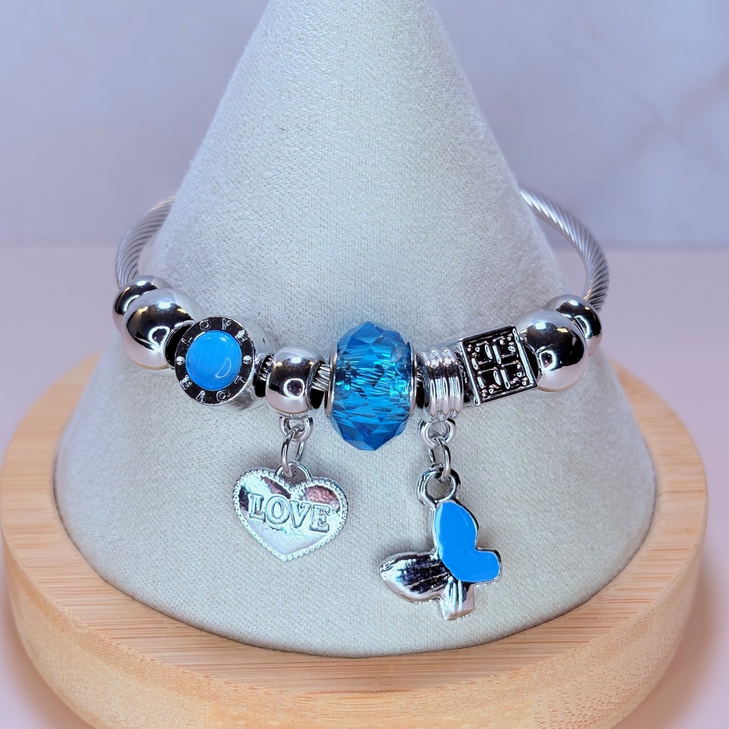 butterly love charm bangle
