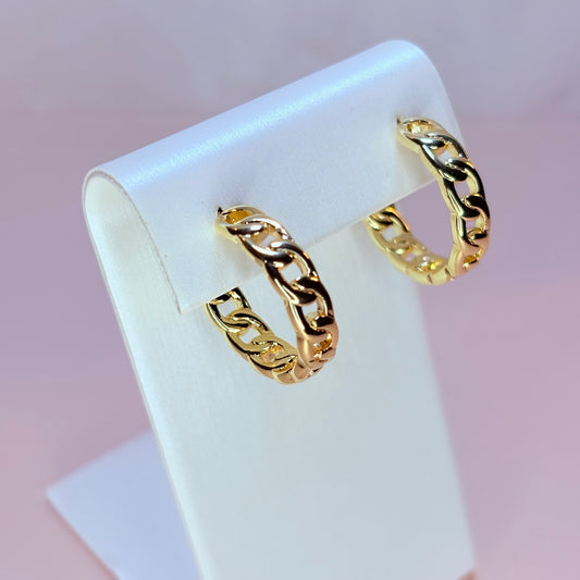 chain hoop earrings
