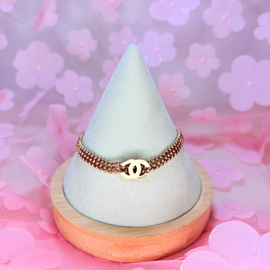 rose gold cc bracelet