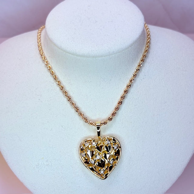 chunky baby doll heart necklace