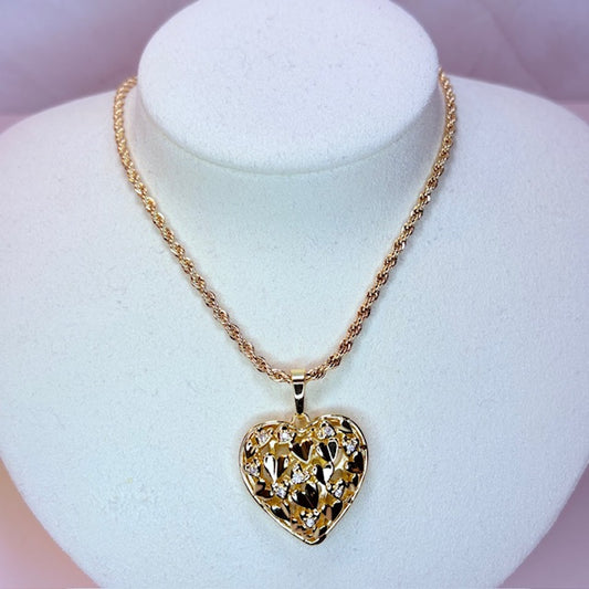chunky baby doll heart necklace
