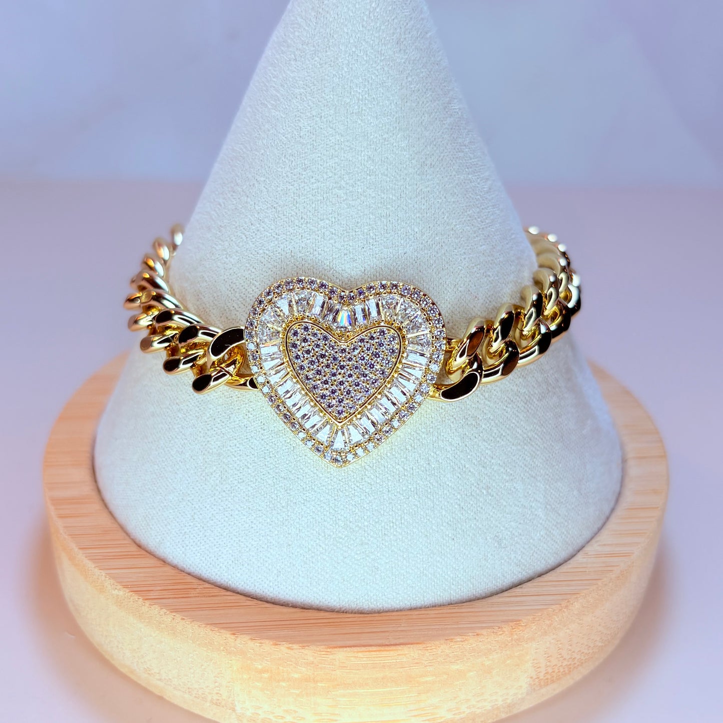 chunky bling heart bracelet