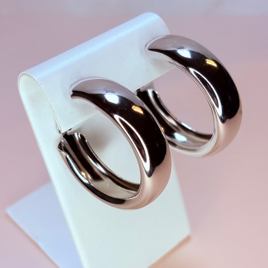 cielo silver hoop earrings