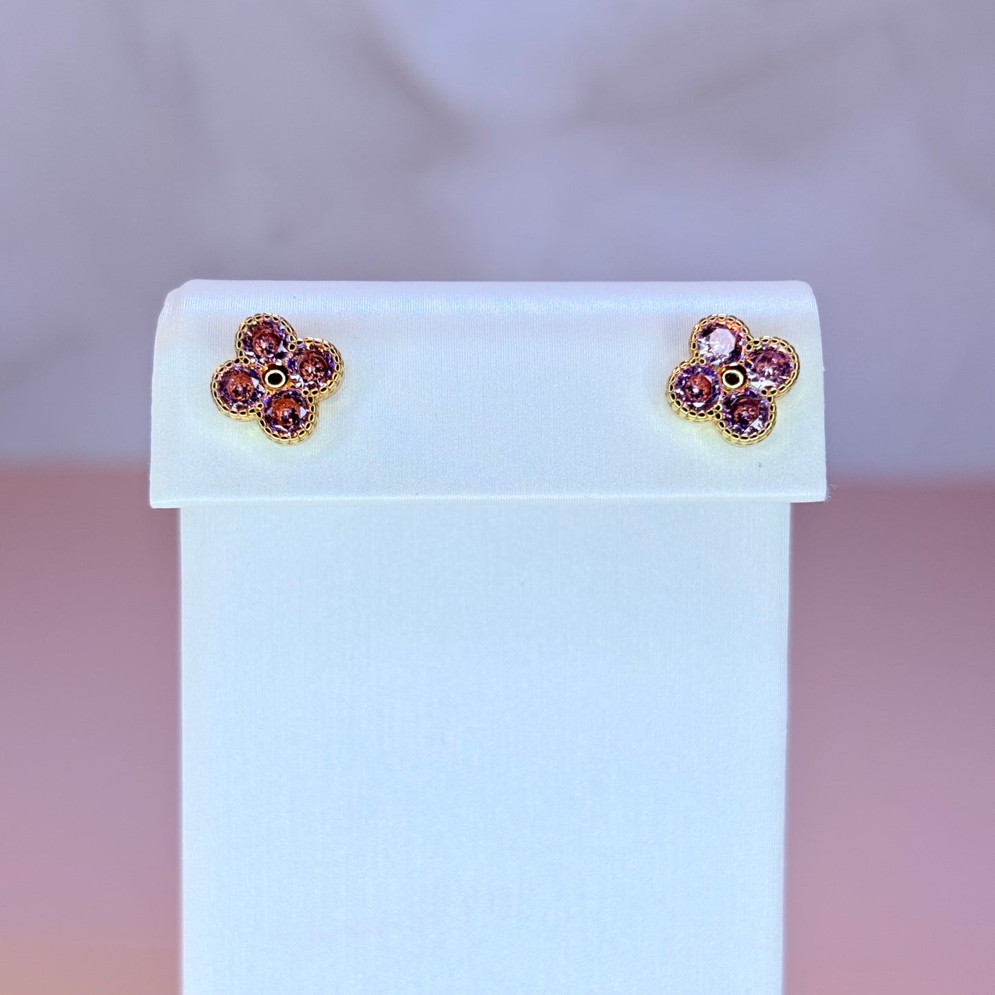coquette clover stud earrings