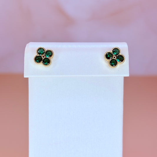 coquette clover stud earrings
