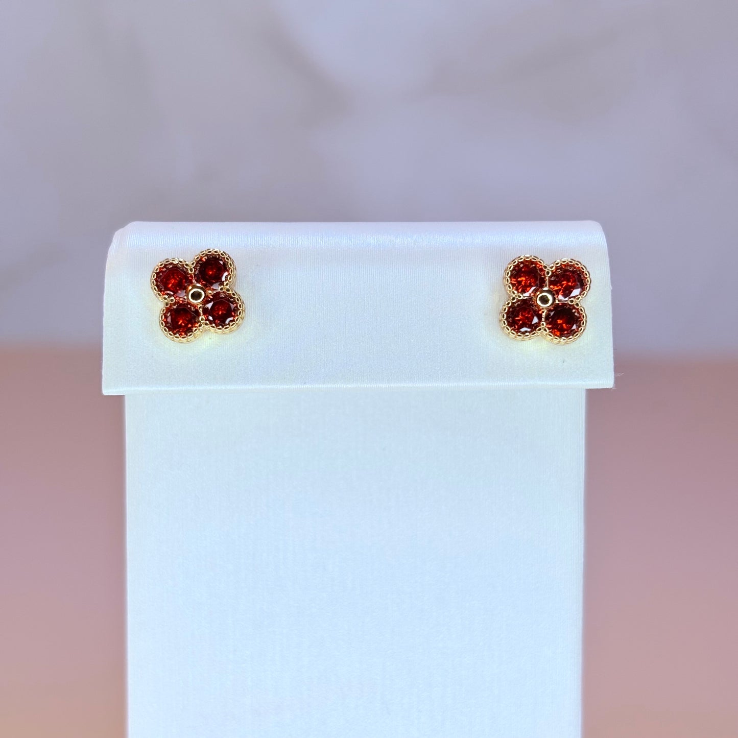 coquette clover stud earrings