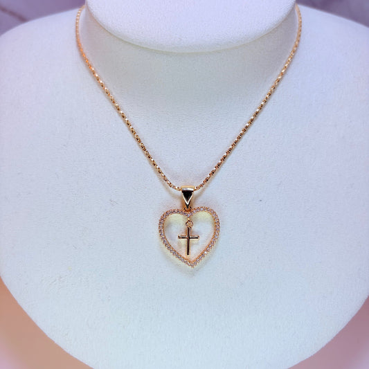 cross heart necklace
