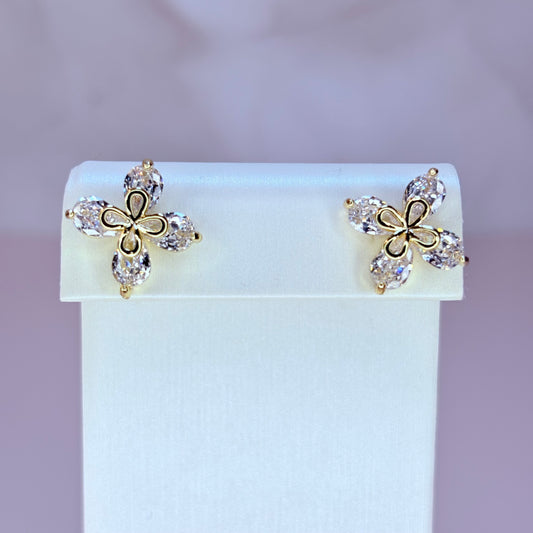 crystal flower earrings