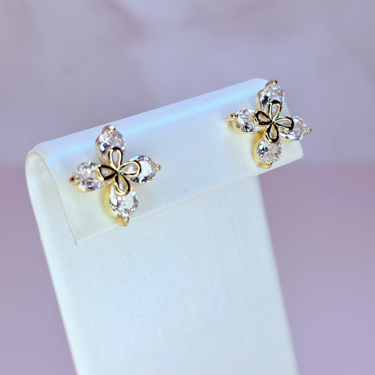 crystal flower earrings