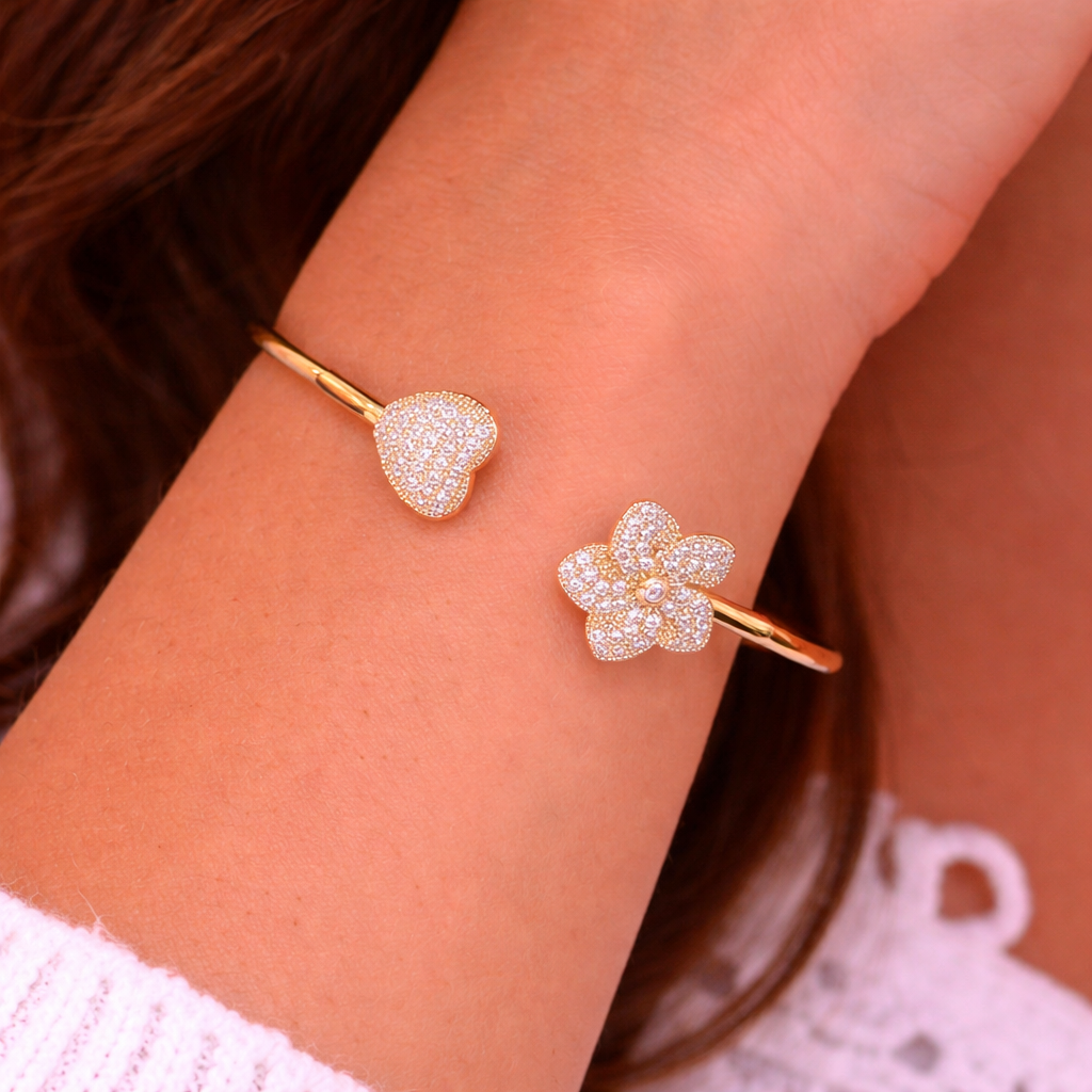 dainty love blossom bangle