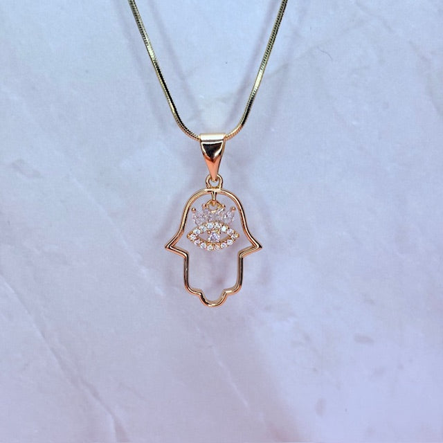 dainty hand of fatima necklace