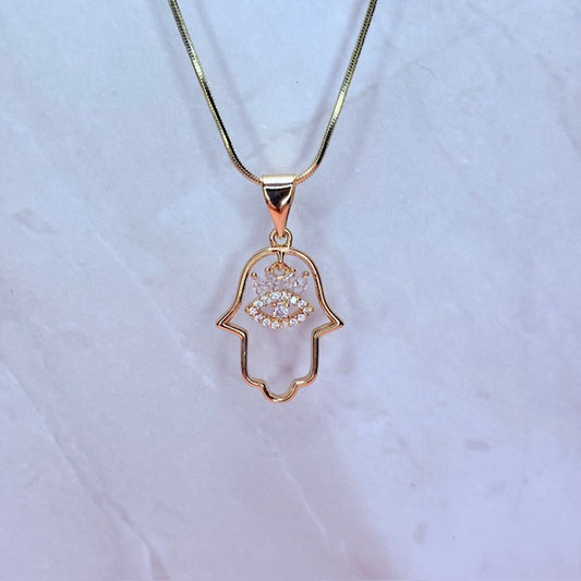 dainty hand of fatima necklace