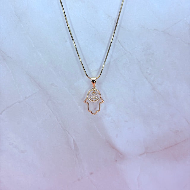 dainty hand of fatima necklace