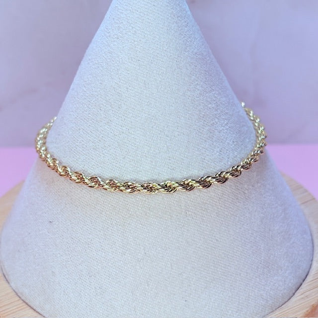 dainty rope gold bracelet