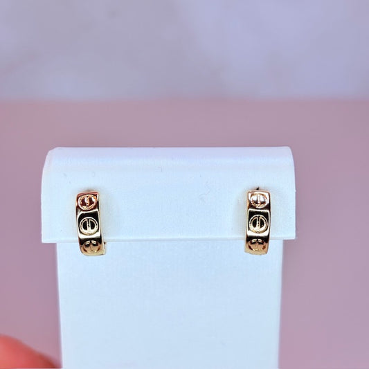 dainty screw accent huggie earrings
