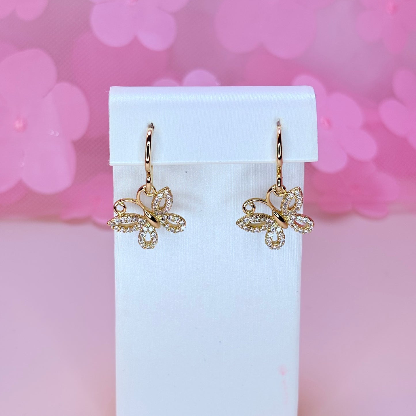dangly butterfly earrings