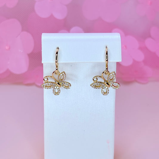 dangly butterfly earrings