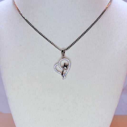 silver delicate heart necklace