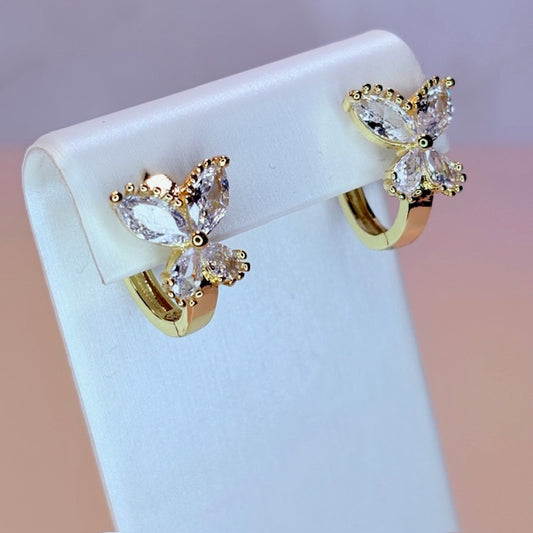 diamond butterfly hoops
