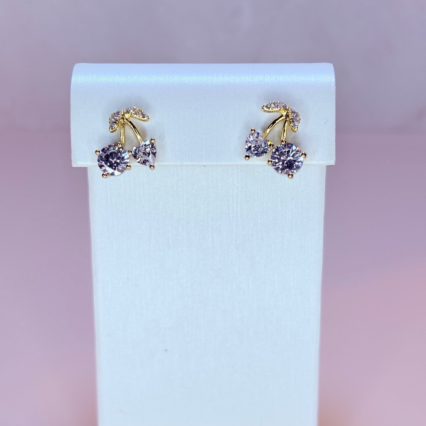 diamond cherry earrings