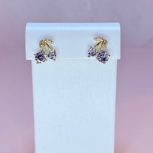 diamond cherry earrings
