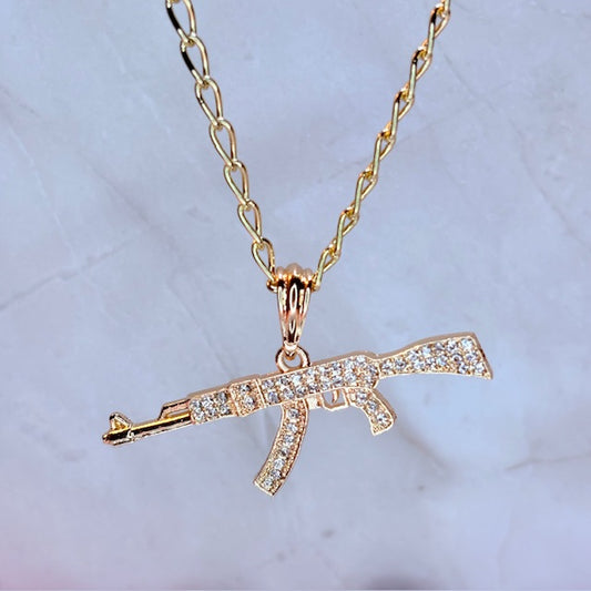 diamond drip AK necklace