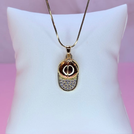 diamond gameday cap necklace