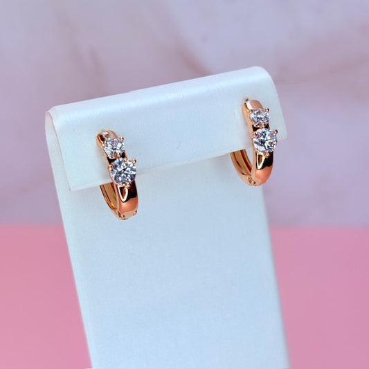 diamond huggie earrings