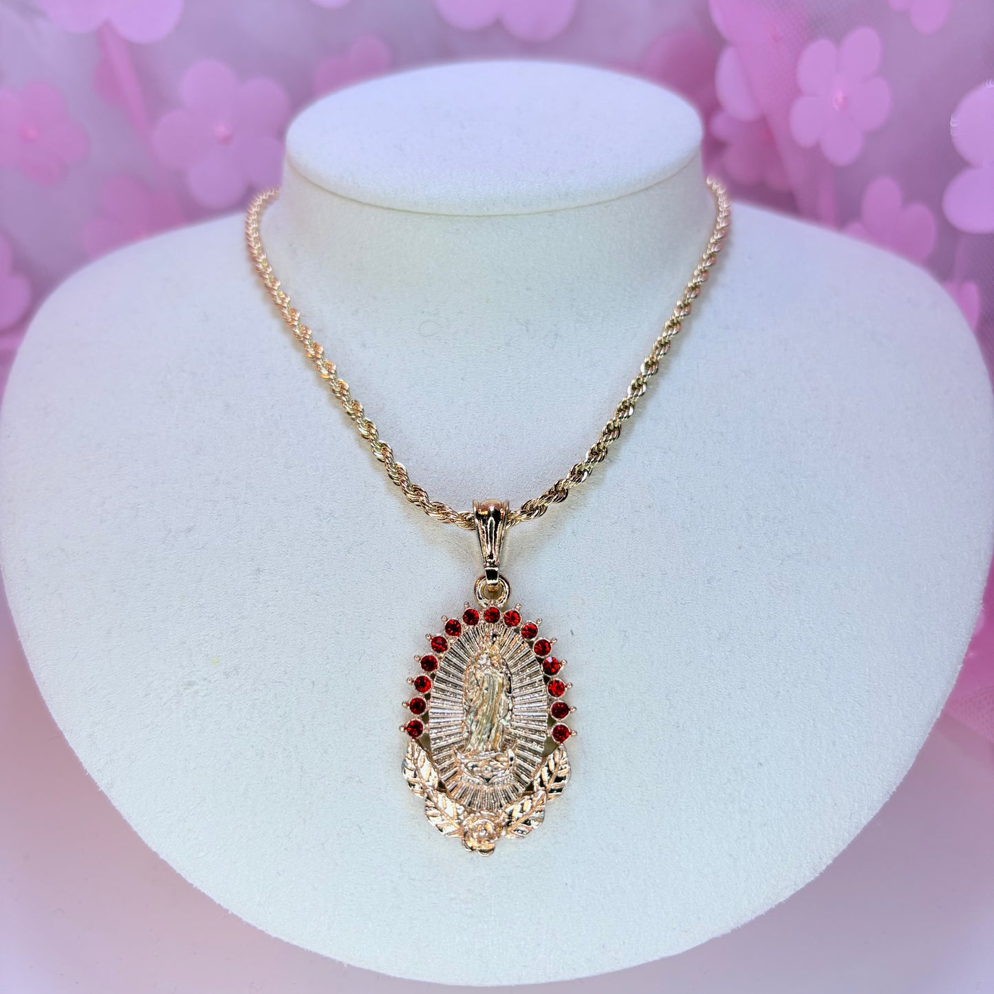 divine ruby mary necklace