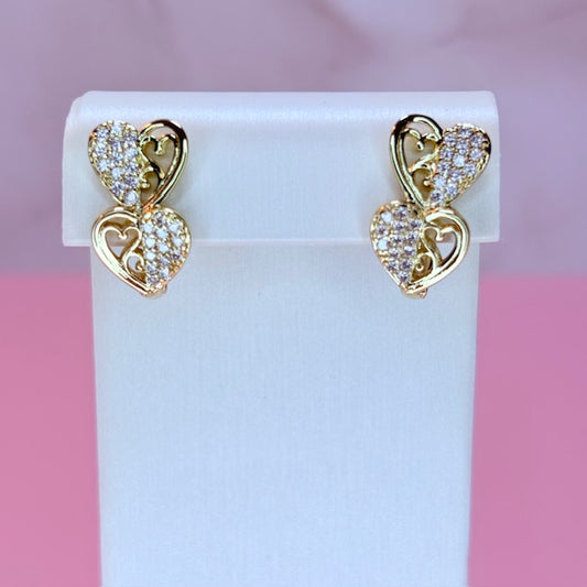 doble corazon earrings
