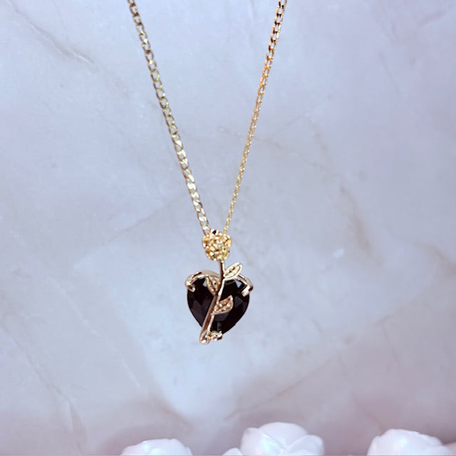 enchanted rose heart necklace