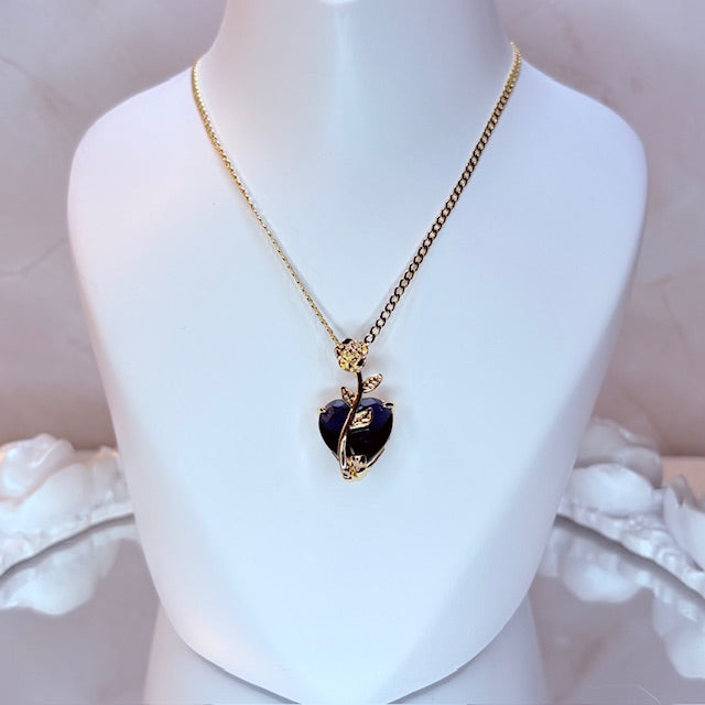 enchanted rose heart necklace