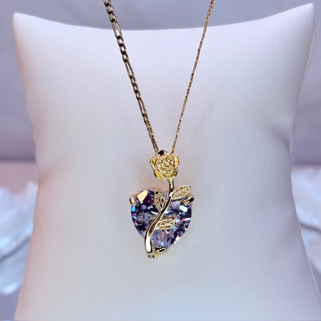 enchanted rose heart necklace