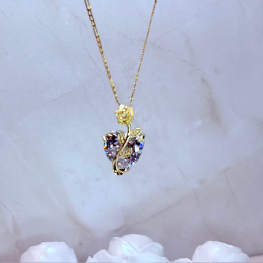 enchanted rose heart necklace