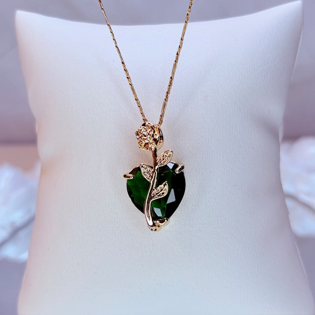 enchanted rose heart necklace