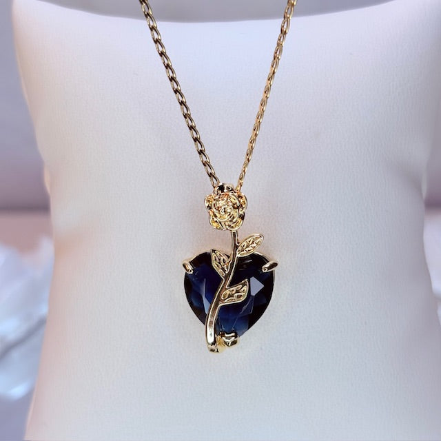 enchanted rose heart necklace