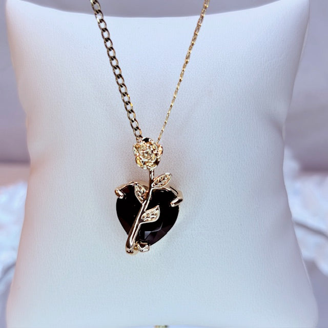 enchanted rose heart necklace