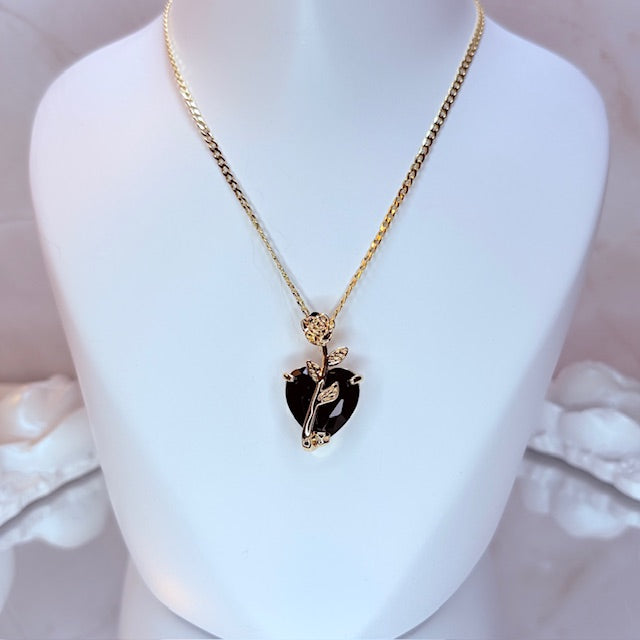 enchanted rose heart necklace