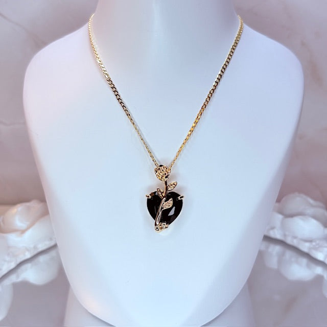 enchanted rose heart necklace